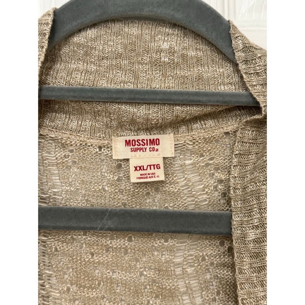 Knit Mossimo 2 tone Beige Cardigan  XXL Beautiful!  Short Sleeve Lightweight - Picture 3 of 4